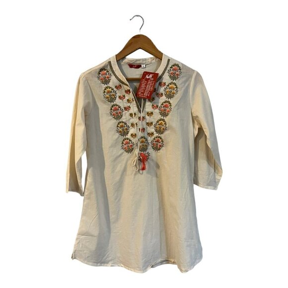 Nalli Embroidered Tunic Size Medium Brand New - Picture 1 of 5